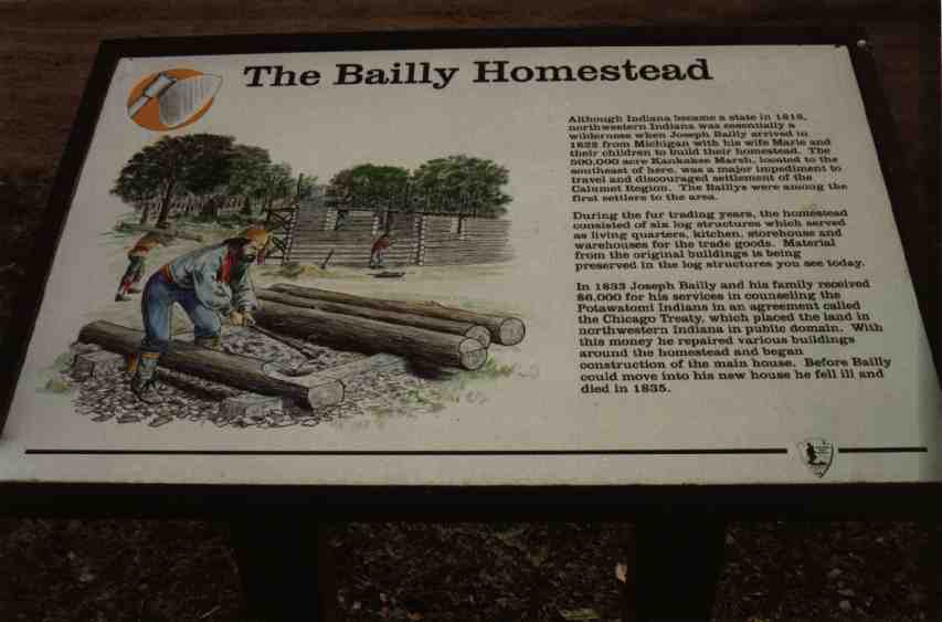 Bailly Homestead, Indiana, interpretive markers